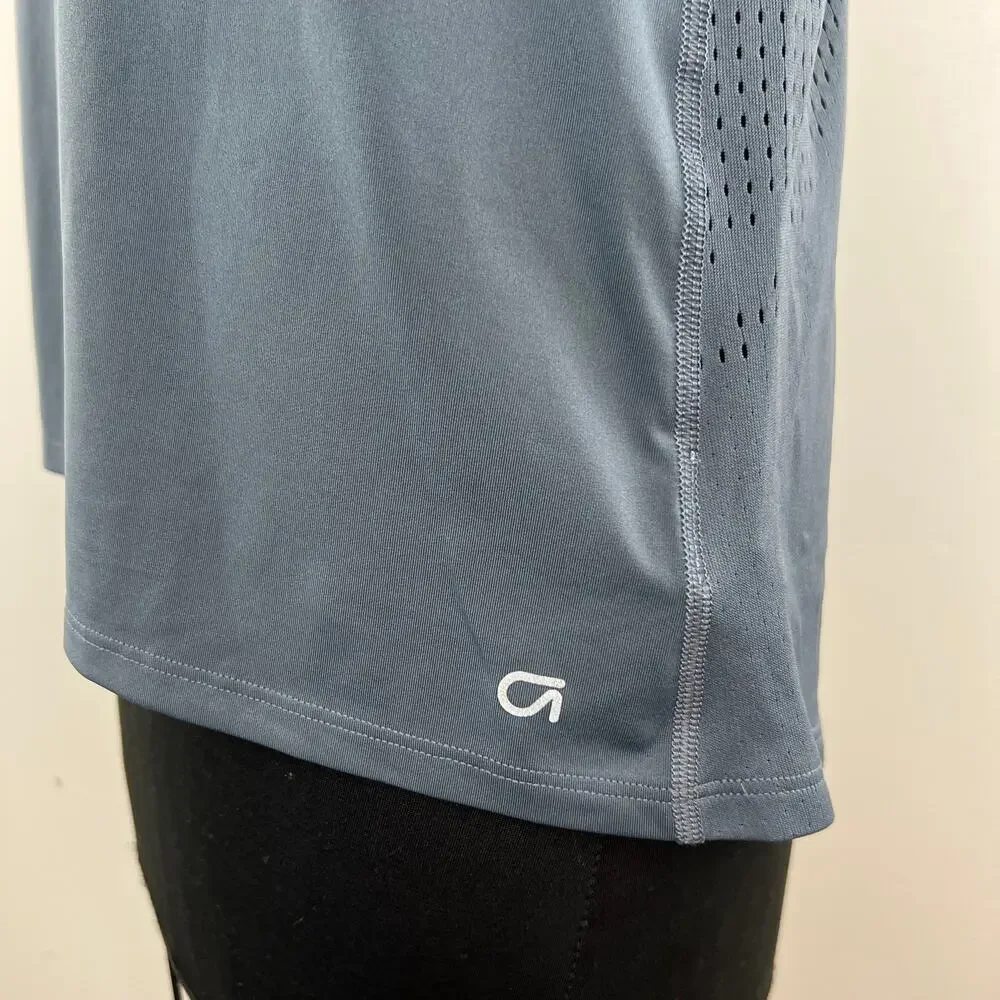 GAP Fit Blue Sleeveless Scoop Neck Tech Mesh Racer Back Tank Top Size S Small